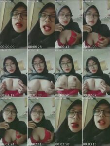 Indo NADIRA Tobrut Hijab Hitam BH Merah